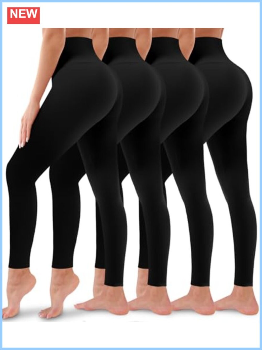4 Pack Women's High Waisted Tummy Control Leggings Yoga Pants Workout Running